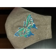 Hand Painted - Butterfly (blue on gold)